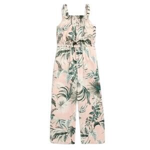 Kids Old Navy Smocked Peach Floral Jumpsuit Romper Extra Large 14-16